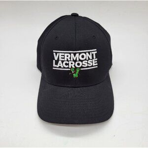Vermont Lacrosse Black Flexfit Hat L/XL Adjustable UVM Vermont Catamounts